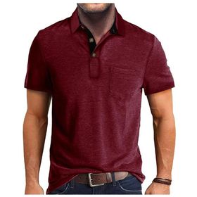 Bestgift Polos Wine Red Kısa Kollu Erkek T-shirt