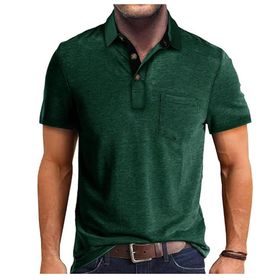 Bestgift Polos Yeşil Kısa Kollu Erkek T-shirt