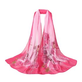 Bestgift Resim Rengi 16 Şifon İpek 150x150 cm Kadın Eşarp Şal