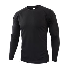 Bestgift Resim Rengi 2 Yuvarlak Boyun Uzun Kollu Kamuflaj Erkek T-Shirt
