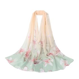 Bestgift Resim Rengi 20 Şifon İpek 150x150 cm Kadın Eşarp Şal
