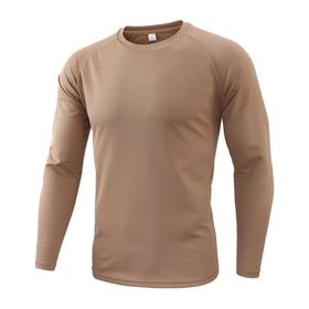 Bestgift Resim Rengi 3 Yuvarlak Boyun Uzun Kollu Kamuflaj Erkek T-Shirt