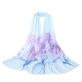 Bestgift Resim Rengi 5 Şifon İpek 150x150 cm Kadın Eşarp Şal