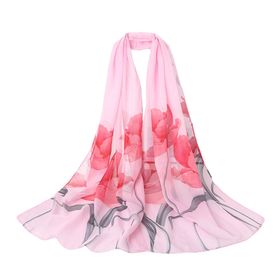 Bestgift Resim Rengi 8 Şifon İpek 150x150 cm Kadın Eşarp Şal