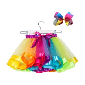Bestgift RT075 Çizgili Yay Tütü Balık Pullu Kız Çocuk Etek