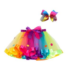 Bestgift RT077 Astarlı Yay Tütü Balık Pullu Kız Çocuk Etek