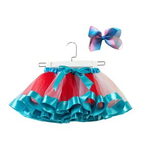 Bestgift RT079 Çizgili Yay Tütü Balık Pullu Kız Çocuk Etek