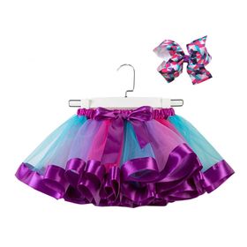 Bestgift RT081 Çizgili Yay Tütü Balık Pullu Kız Çocuk Etek