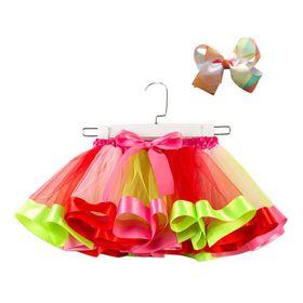 Bestgift RT082 Astarlı Yay Tütü Balık Pullu Kız Çocuk Etek