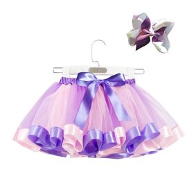 Bestgift RT083 Astarlı Yay Tütü Balık Pullu Kız Çocuk Etek