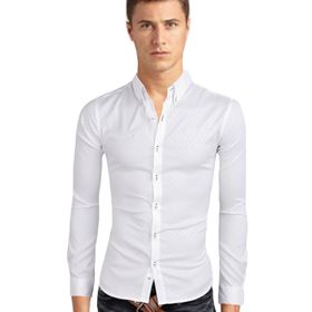 Bestgift Slim Fit Siyah Kent Yaka Uzun Kollu Erkek Gömlek