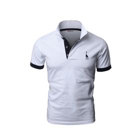 Bestgift Slim Polo Beyaz Kısa Kollu Erkek T-shirt