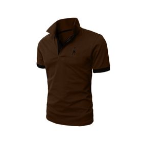 Bestgift Slim Polo Kahve Kısa Kollu Erkek T-shirt