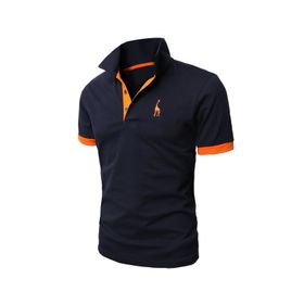 Bestgift Slim Polo Koyu Gri Kısa Kollu Erkek T-shirt