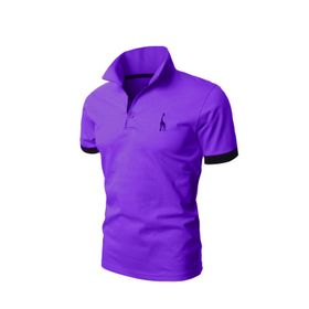 Bestgift Slim Polo Mor Kısa Kollu Erkek T-shirt