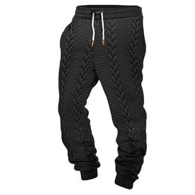 Bestgift Stil Siyah Günlük Altı Bağcıklı Erkek Eşofman