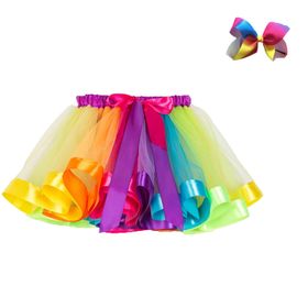 Bestgift SX-RT0775 Çizgili Yay Tütü Balık Pullu Kız Çocuk Etek