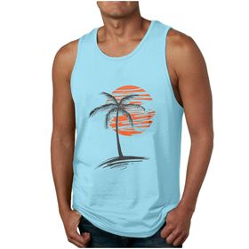 Bestgift Tank Top Mavi Üst Kolsuz Erkek Atlet