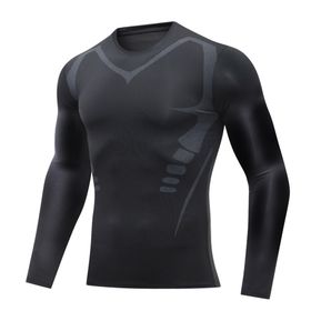 Bestgift Tank Top Siyah 3 Hızlı Kuruyan Uzun Kollu Erkek T-shirt