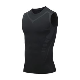 Bestgift Tank Top Siyah Hızlı Kuruyan Erkek T-shirt