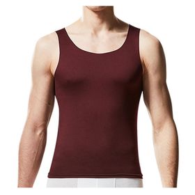 Bestgift Tank Tops Şarap Kırmızısı Bisiklet Yaka Erkek Spor Atlet
