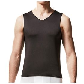 Bestgift Tank Tops Siyah Bisiklet Yaka Erkek Spor Atlet