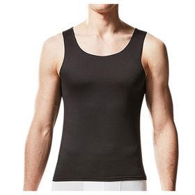 Bestgift Tank Tops Siyah Bisiklet Yaka Erkek Spor Atlet