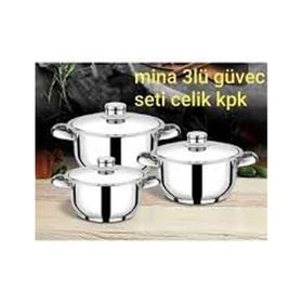 Bestinox Paslanmaz Çelik 3'lü 14-16-18 cm Cam Kapaklı Güveç Seti