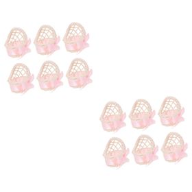 BESTonZON Pembe 12 Adet Mini Çiçek Sepeti