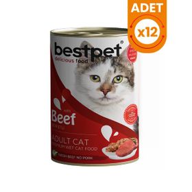 Bestpet 12x400 gr Biftekli Gravy Yetişkin Konserve Kedi Maması