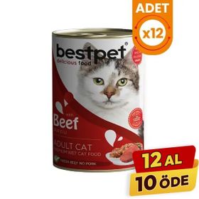 Bestpet 12x400 gr Biftekli Gravy Yetişkin Konserve Kedi Maması