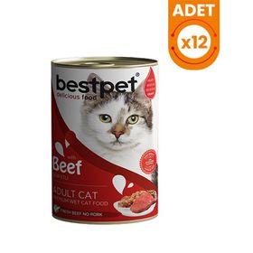 Bestpet 12x400 gr Biftekli Gravy Yetişkin Konserve Kedi Maması