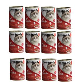 Bestpet 12x400 gr Kuzu Etli Konserve Yetişkin Kedi Maması