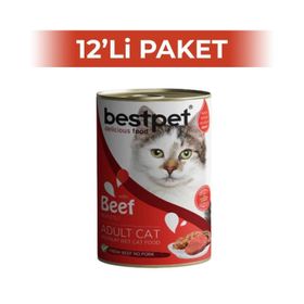 Bestpet 12x400 gr Kuzulu Jöleli Yetişkin Konserve Kedi Maması