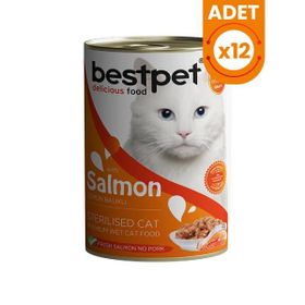 Bestpet 12x400 gr Sterilised Somonlu Kısırlaştırılmış Konserve Kedi Maması