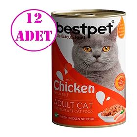 Bestpet 12x400 gr Tavuk Etli Yetişkin Kedi Konservesi