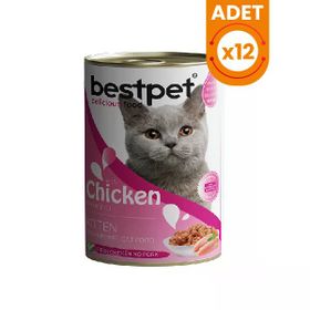 Bestpet 12x400 gr Tavuklu Jöleli Yavru Konserve Kedi Maması