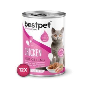 Bestpet 12x400 gr Tavuklu Jöleli Yavru Konserve Kedi Maması