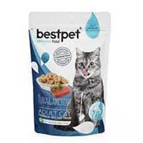 Bestpet 12x85 gr Adult Jelly Pouch Ton ve Sardalyalı Kedi Maması