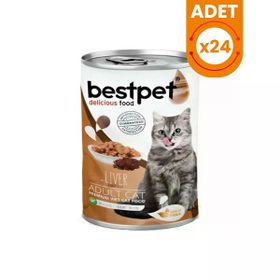 Bestpet 24x400 gr Parça Etli ve Ciğerli Yetişkin Konserve Kedi Maması