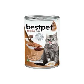Bestpet 24x400 gr Parça Etli ve Ciğerli Yetişkin Konserve Kedi Maması