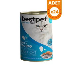 Bestpet 24x400 gr Ton Balıklı ve Hamsili Gravy Yetişkin Konserve Kedi Maması