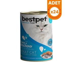 Bestpet 24x400 gr Ton Balıklı ve Hamsili Gravy Yetişkin Konserve Kedi Maması