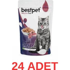 Bestpet 24x85 gr Jelly Pouch Kuzu Etli Yetiskin Kedi Konservesi