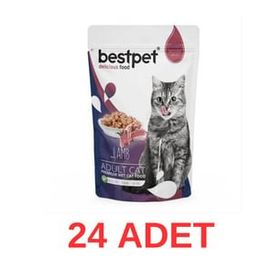 Bestpet 24x85 gr Jelly Pouch Kuzu Etli Yetiskin Kedi Konservesi