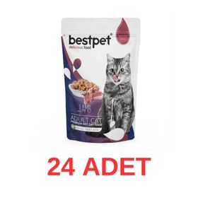 Bestpet 24x85 gr Jelly Pouch Kuzu Etli Yetiskin Kedi Konservesi