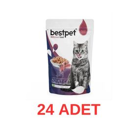 Bestpet 24x85 gr Jelly Pouch Kuzu Etli Yetiskin Kedi Konservesi