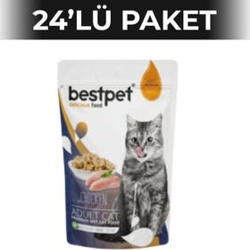 Bestpet 24x85 gr Jelly Pouch Tavuklu Yetişkin Yaş Kedi Maması