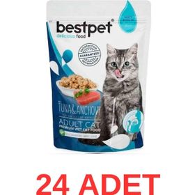 Bestpet 24x85 gr Jelly Pouch Ton Balıklı ve Hamsili Yetişkin Kedi Konservesi