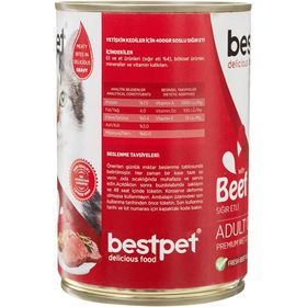 Bestpet 601173 400 gr Soslu Dana Etli Konserve Kedi Maması